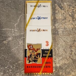 Set of 3 White Handkerchiefs with Embroidered "W"